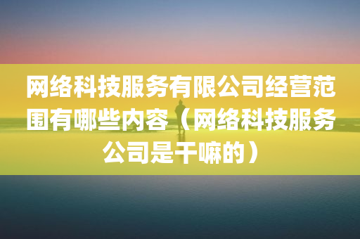 网络科技服务有限公司经营范围有哪些内容（网络科技服务公司是干嘛的）