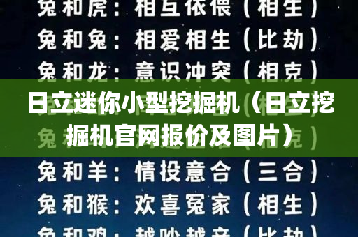 日立迷你小型挖掘机（日立挖掘机官网报价及图片）