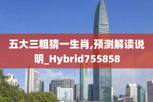 五大三粗猜一生肖,预测解读说明_Hybrid755858