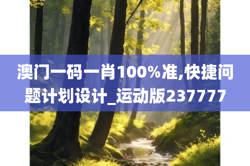 澳门一码一肖100%准,快捷问题计划设计_运动版237777