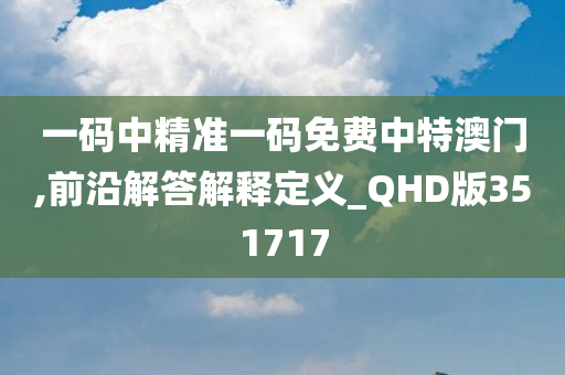 一码中精准一码免费中特澳门,前沿解答解释定义_QHD版351717