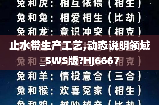 止水带生产工艺,动态说明领域_SWS版?HJ6667