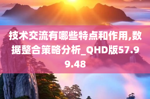 技术交流有哪些特点和作用,数据整合策略分析_QHD版57.99.48