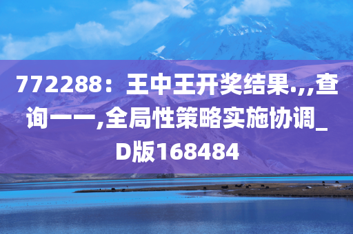 772288：王中王开奖结果.,,查询一一,全局性策略实施协调_D版168484