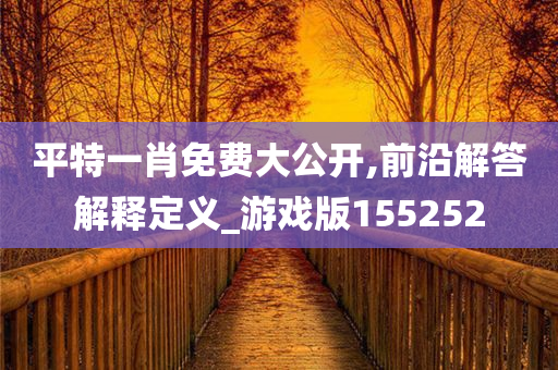 平特一肖免费大公开,前沿解答解释定义_游戏版155252