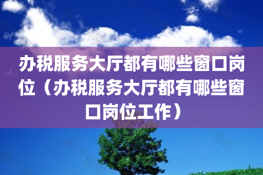 办税服务大厅都有哪些窗口岗位（办税服务大厅都有哪些窗口岗位工作）