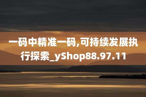 一码中精准一码,可持续发展执行探索_yShop88.97.11