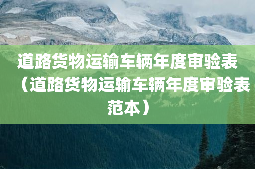 道路货物运输车辆年度审验表（道路货物运输车辆年度审验表范本）