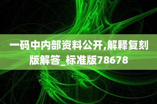 一码中内部资料公开,解释复刻版解答_标准版78678