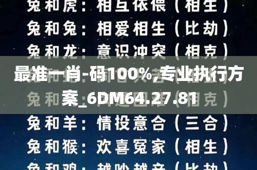 最准一肖-码100%,专业执行方案_6DM64.27.81