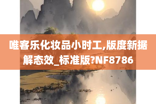 唯客乐化妆品小时工,版度新据解态效_标准版?NF8786