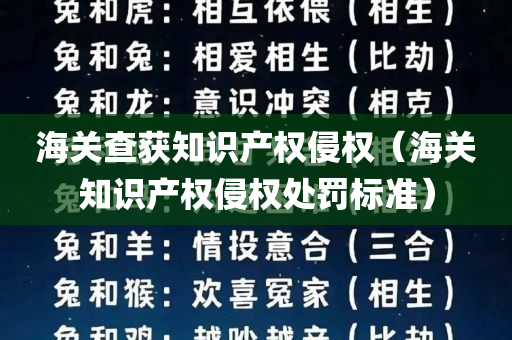 海关查获知识产权侵权（海关知识产权侵权处罚标准）