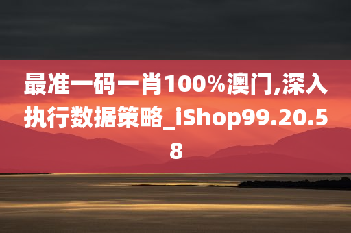 最准一码一肖100%澳门,深入执行数据策略_iShop99.20.58