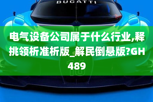 电气设备公司属于什么行业,释挑领析准析版_解民倒悬版?GH489