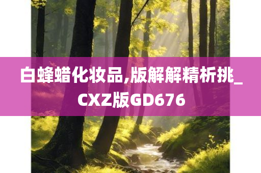 白蜂蜡化妆品,版解解精析挑_CXZ版GD676