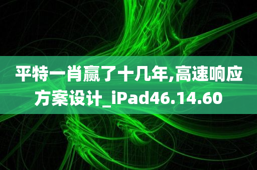 平特一肖赢了十几年,高速响应方案设计_iPad46.14.60