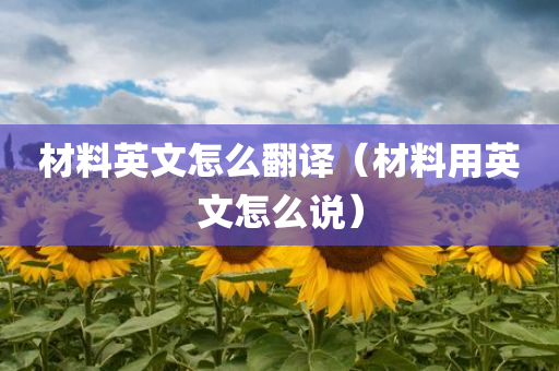 材料英文怎么翻译（材料用英文怎么说）