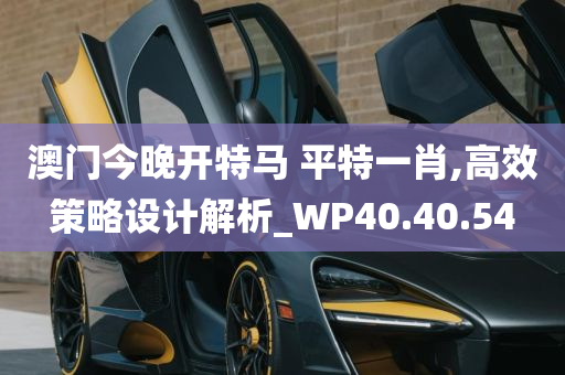 澳门今晚开特马 平特一肖,高效策略设计解析_WP40.40.54