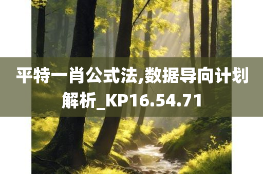 平特一肖公式法,数据导向计划解析_KP16.54.71