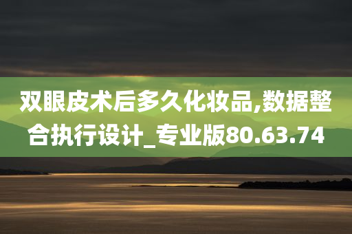 双眼皮术后多久化妆品,数据整合执行设计_专业版80.63.74