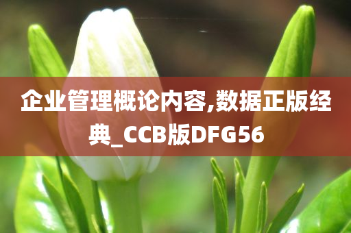 企业管理概论内容,数据正版经典_CCB版DFG56