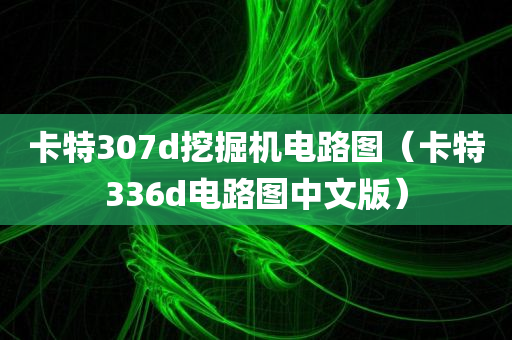 卡特307d挖掘机电路图（卡特336d电路图中文版）