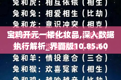 宝鸡开元一楼化妆品,深入数据执行解析_界面版10.85.60