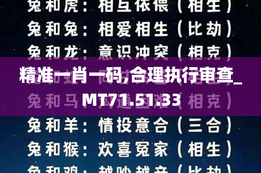 精准一肖一码,合理执行审查_MT71.51.33