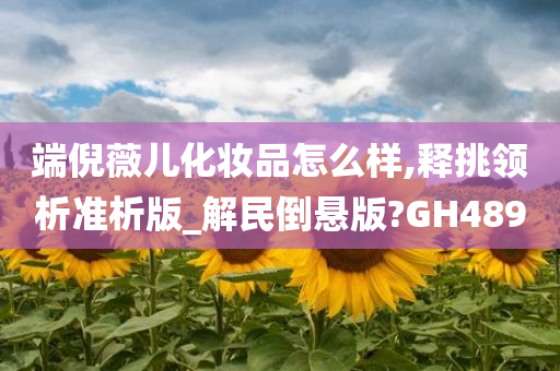 端倪薇儿化妆品怎么样,释挑领析准析版_解民倒悬版?GH489