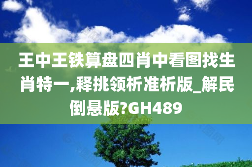 王中王铁算盘四肖中看图找生肖特一,释挑领析准析版_解民倒悬版?GH489