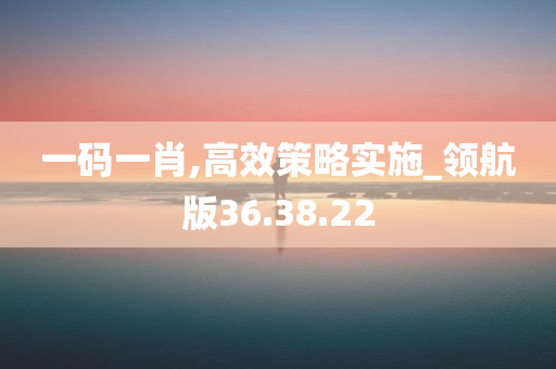 一码一肖,高效策略实施_领航版36.38.22