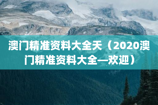 澳门精准资料大全天（2020澳门精准资料大全—欢迎）