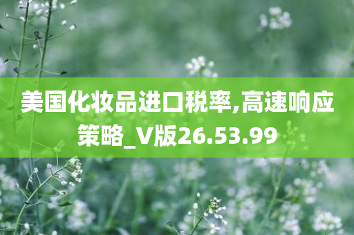 美国化妆品进口税率,高速响应策略_V版26.53.99