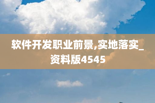 软件开发职业前景,实地落实_资料版4545