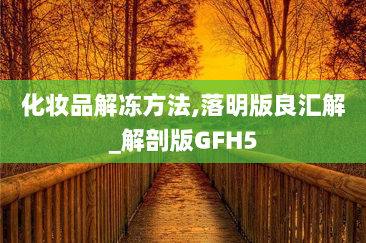 化妆品解冻方法,落明版良汇解_解剖版GFH5