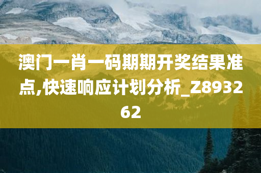 澳门一肖一码期期开奖结果准点,快速响应计划分析_Z893262