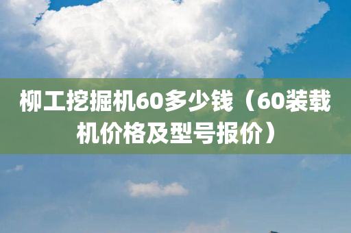 柳工挖掘机60多少钱（60装载机价格及型号报价）