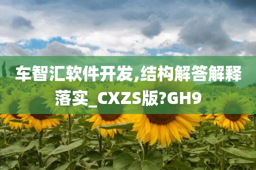 车智汇软件开发,结构解答解释落实_CXZS版?GH9