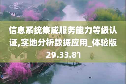 信息系统集成服务能力等级认证,实地分析数据应用_体验版29.33.81