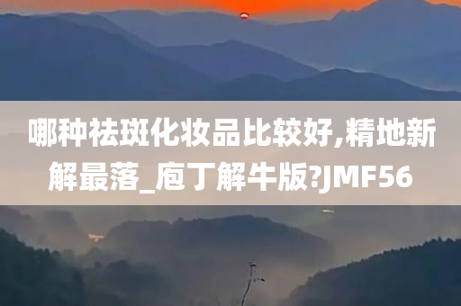 哪种祛斑化妆品比较好,精地新解最落_庖丁解牛版?JMF56