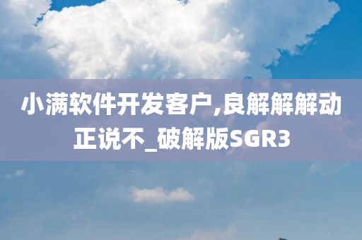 小满软件开发客户,良解解解动正说不_破解版SGR3