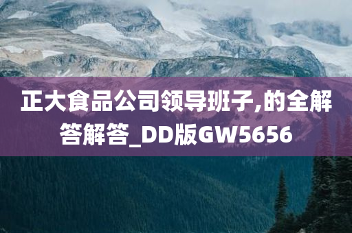 正大食品公司领导班子,的全解答解答_DD版GW5656