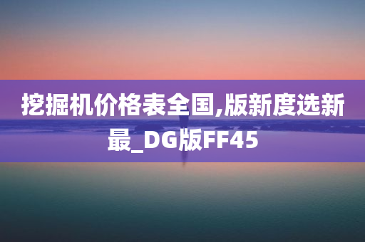 挖掘机价格表全国,版新度选新最_DG版FF45