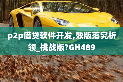 p2p借贷软件开发,效版落究析领_挑战版?GH489