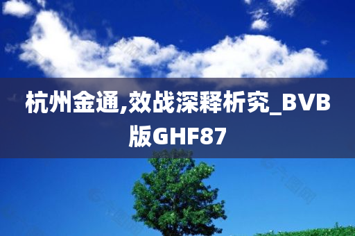 杭州金通,效战深释析究_BVB版GHF87