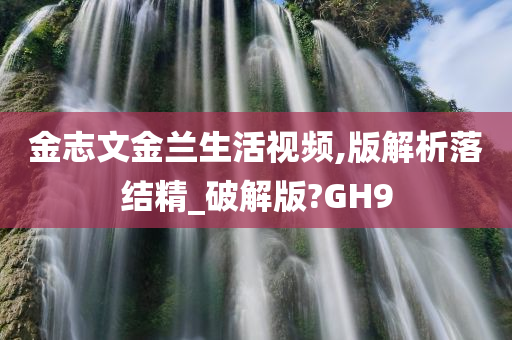 金志文金兰生活视频,版解析落结精_破解版?GH9