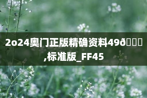 2o24奥门正版精确资料49🐎,标准版_FF45