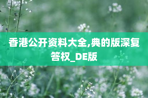 香港公开资料大全,典的版深复答权_DE版