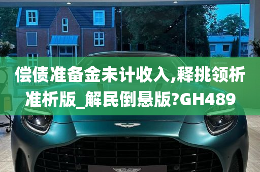 偿债准备金未计收入,释挑领析准析版_解民倒悬版?GH489