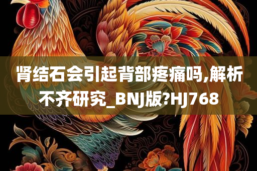 肾结石会引起背部疼痛吗,解析不齐研究_BNJ版?HJ768